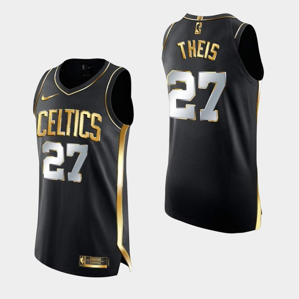 Men's Boston Celtics #27 Daniel Theis Black Limited Edition Authentic Golden Jersey IAA07E8Y
