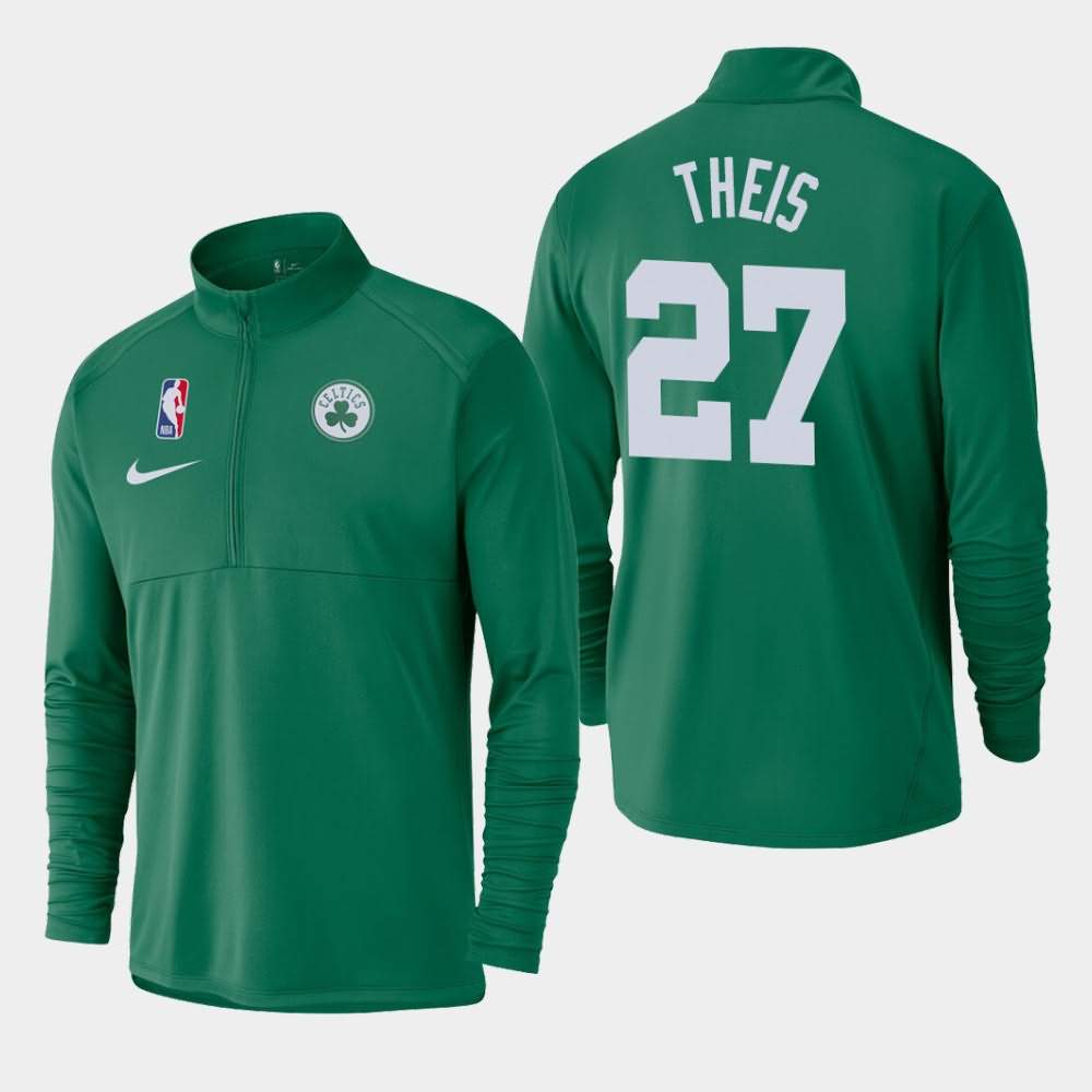 Men's Boston Celtics #27 Daniel Theis Kelly Green Half-Zip Pullover Element Logo Performance Jacket EEP50E7Z