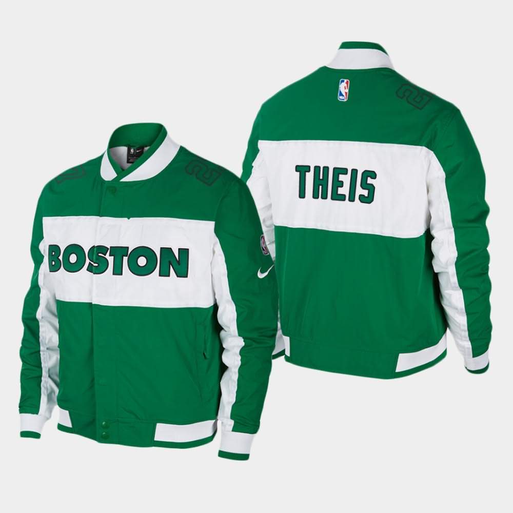Men's Boston Celtics #27 Daniel Theis Green Full-Zip Courtside Icon Jacket UIA61E4S