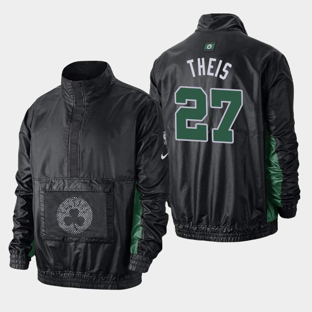 Men's Boston Celtics #27 Daniel Theis Black Lightweight Courtside Jacket JTA44E8G