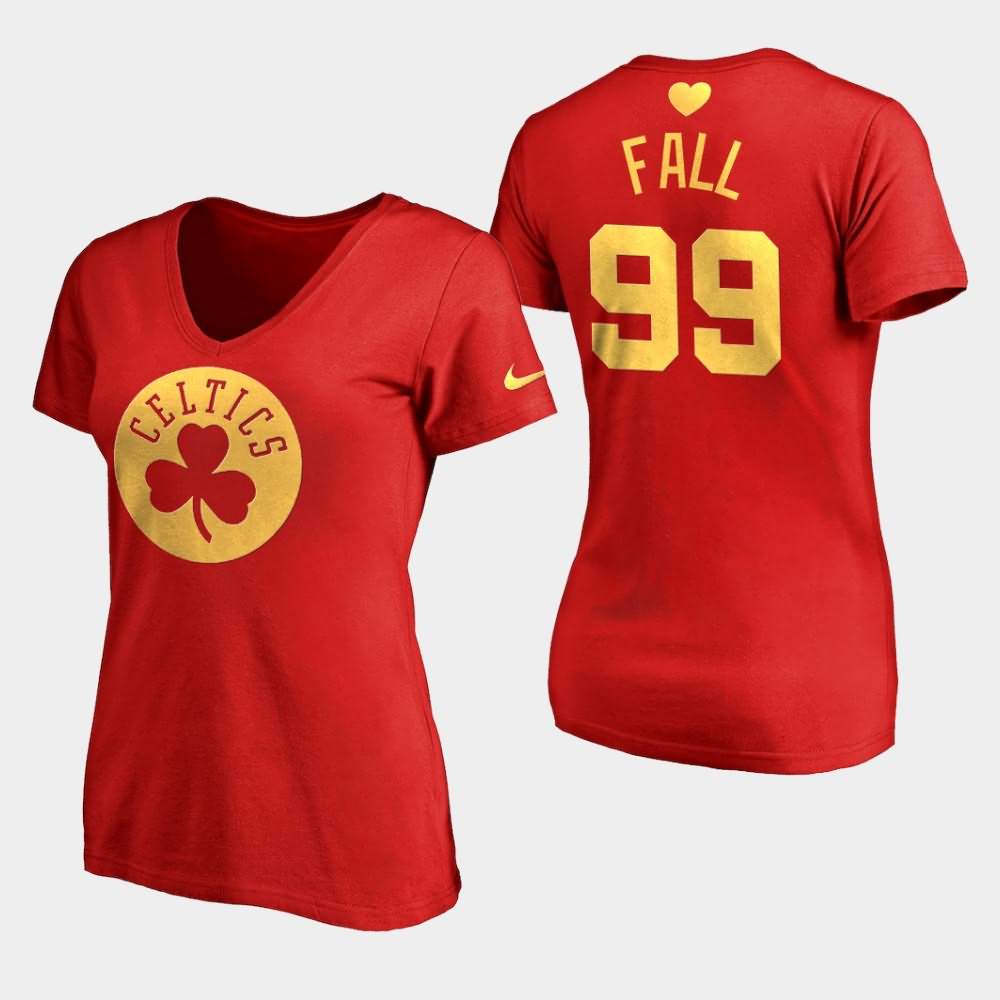 Women's Boston Celtics #99 Tacko Fall Red NBA Gifts Idea 2020 Mothers Day T-Shirt LMW37E3D