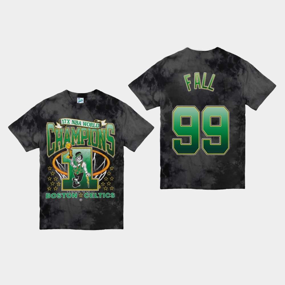 Men's Boston Celtics #99 Tacko Fall Black NBA Vintage Tubular Playoff Edition Streaker T-Shirt XFR33E3C