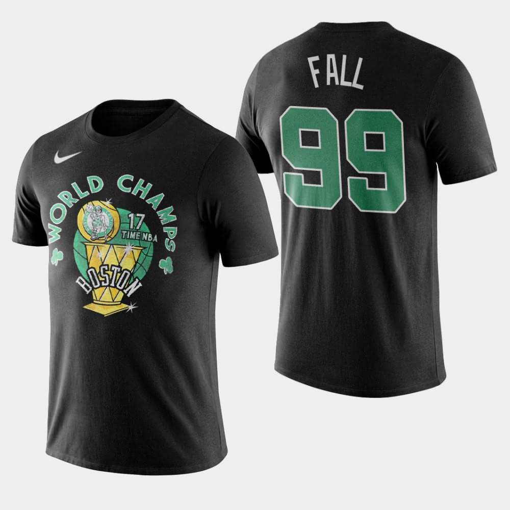 Men's Boston Celtics #99 Tacko Fall Black NBA Name Number World Champs T-Shirt GKZ38E1I