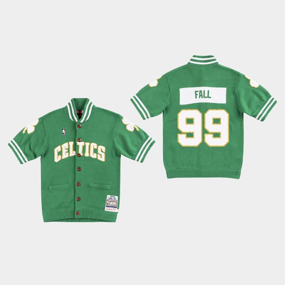 Men's Boston Celtics #99 Tacko Fall Green Warm-Up Knit Clot X Mitchell & Ness T-Shirt NZU63E6T