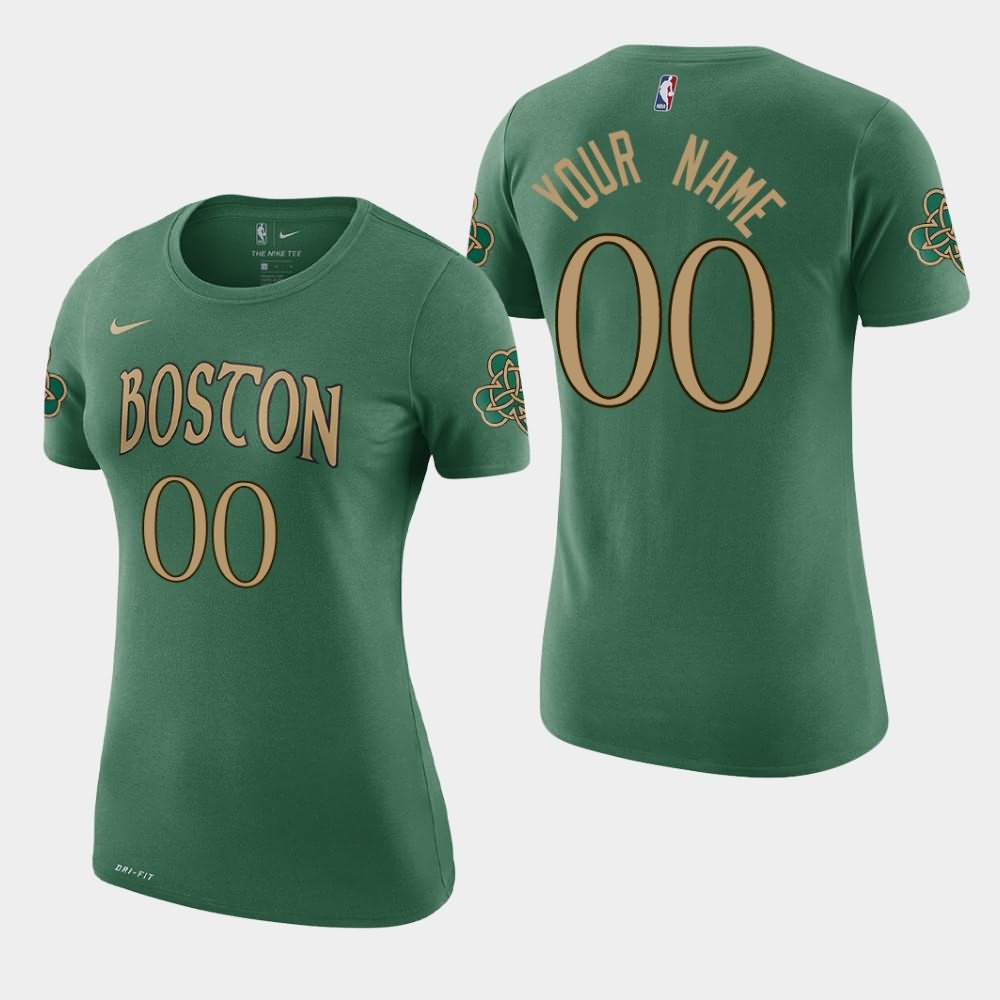 Women's Boston Celtics #00 Custom Kelly Green 2019-20 City T-Shirt BKO10E4T