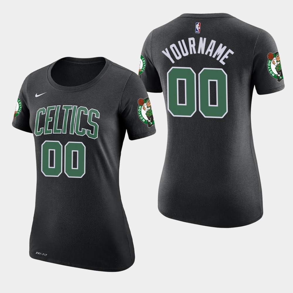 Women's Boston Celtics #00 Custom Black 2019-20 Statement T-Shirt EEQ55E8P