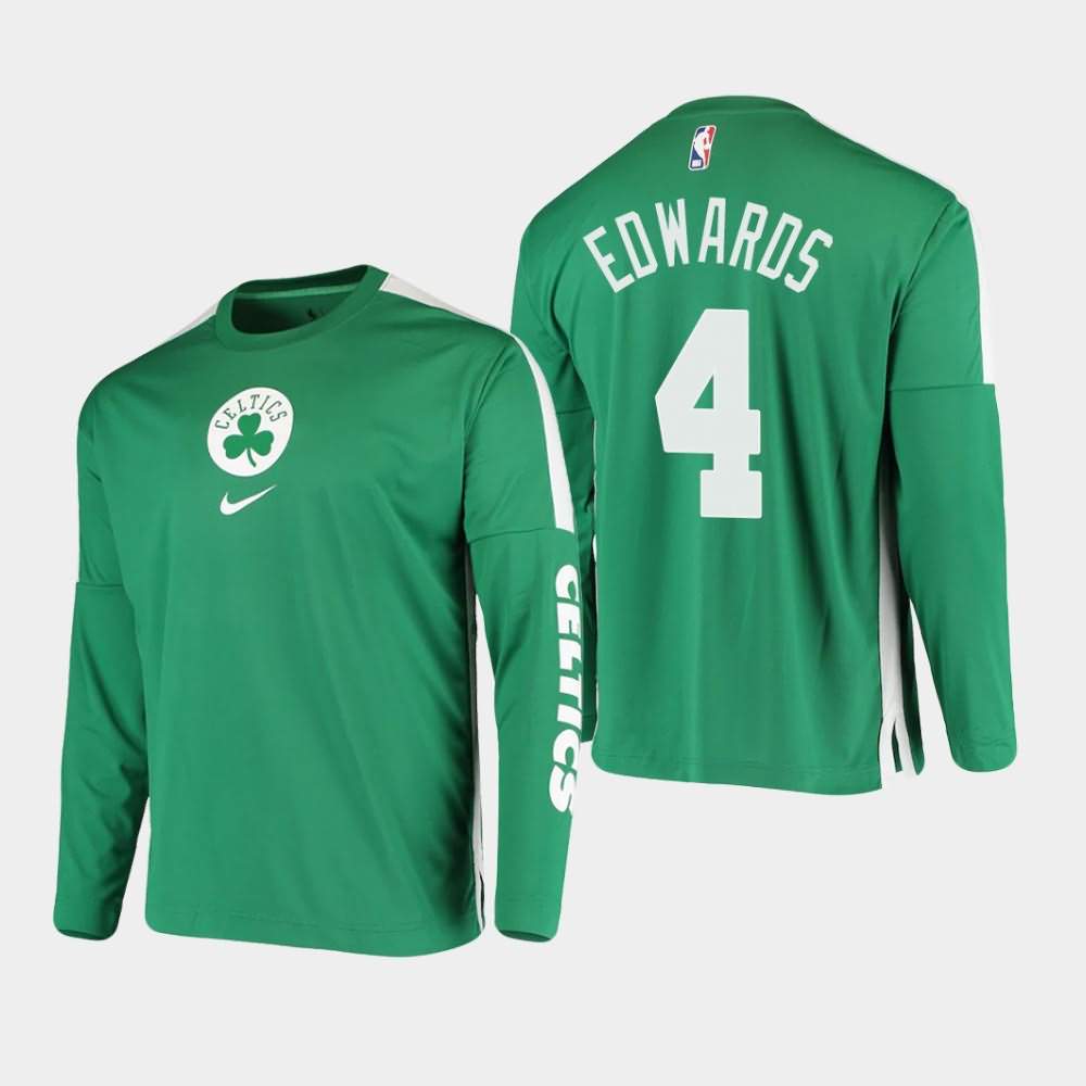 Men's Boston Celtics #4 Carsen Edwards Kelly Green Long Sleeve Shooting Performance T-Shirt FUZ36E0T