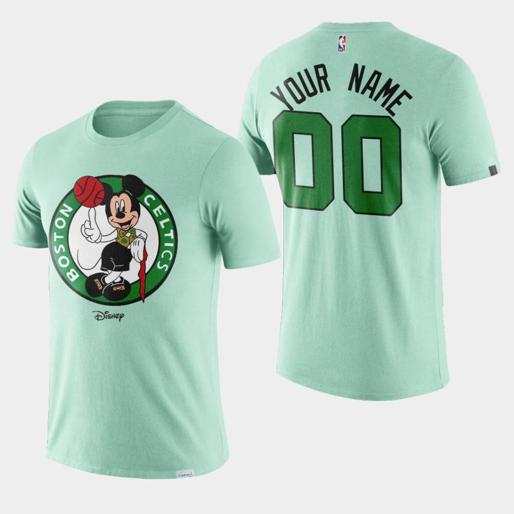 Men's Boston Celtics #00 Custom Green Mickey Mouse Disney X NBA Mascot Crossover T-Shirt NDJ62E0P