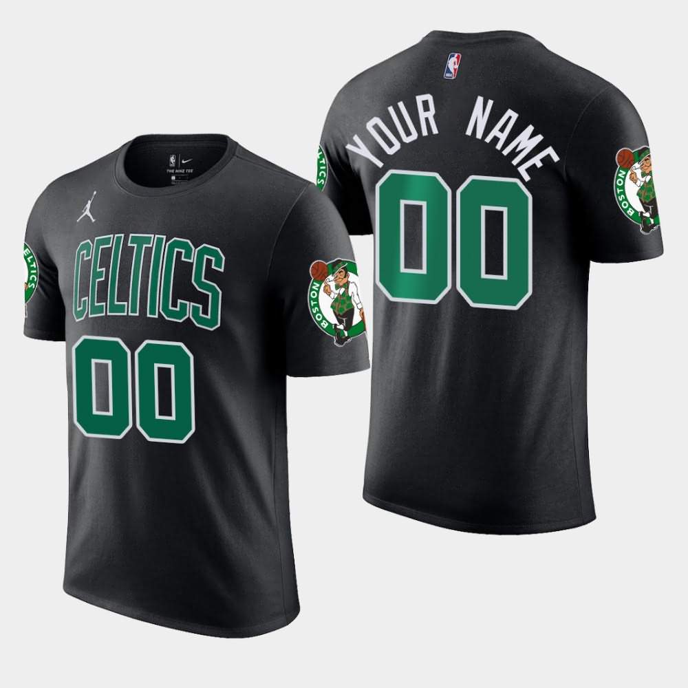 Men's Boston Celtics #00 Custom Black Jordan Brand Statement T-Shirt WUH62E2G