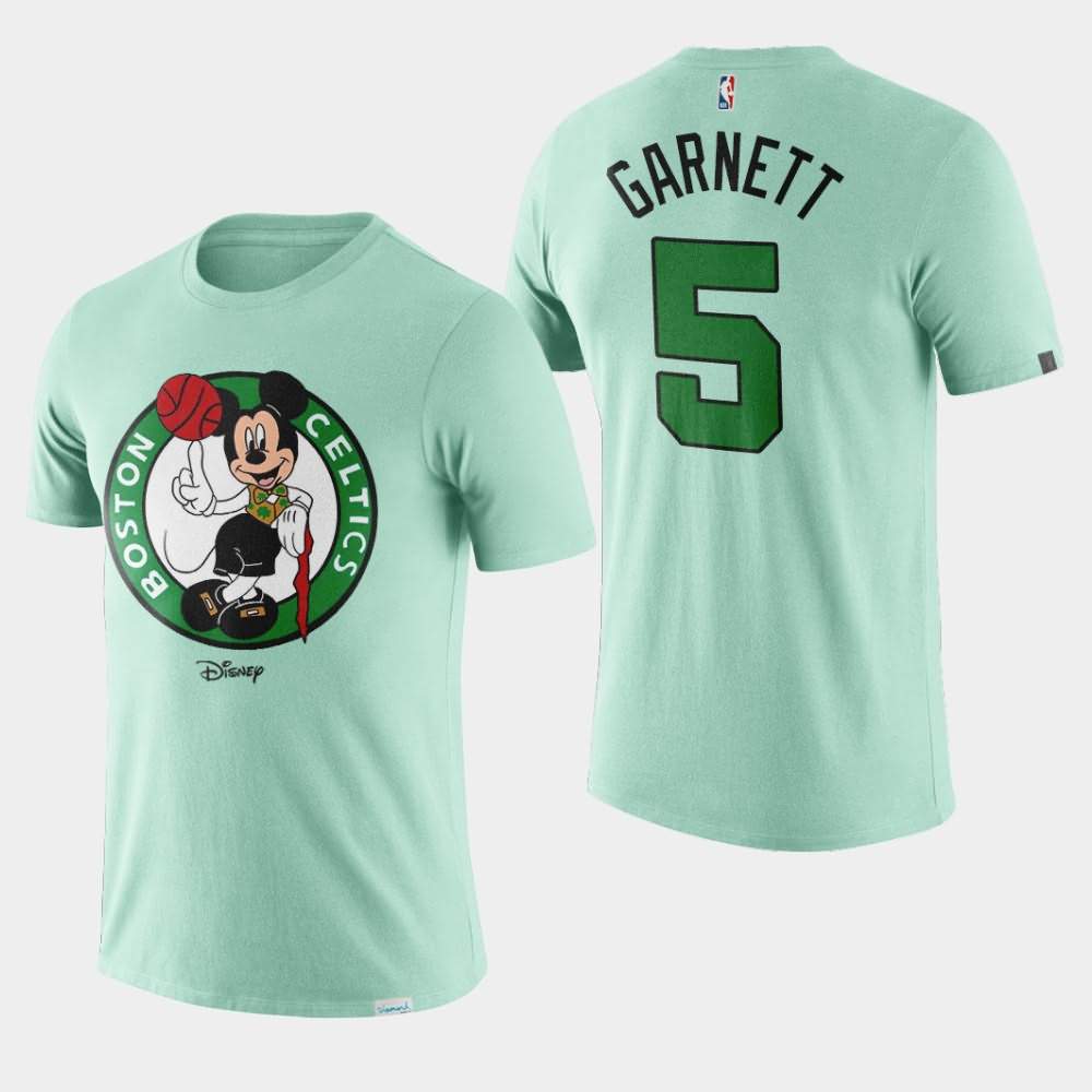 Men's Boston Celtics #5 Kevin Garnett Green Mickey Mouse Disney X NBA Mascot Crossover T-Shirt ZIS86E0R