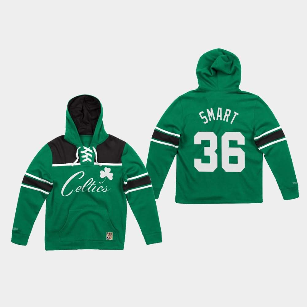 Men's Boston Celtics #36 Marcus Smart Green Fleece Hockey Hoodie WGS05E4N