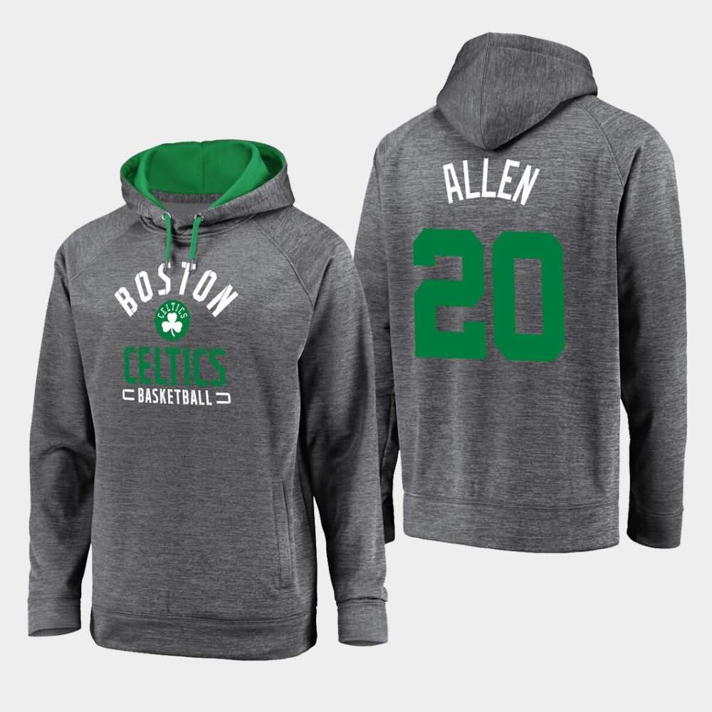 Men's Boston Celtics #20 Ray Allen Gray Raglan Pullover Battle Charged Hoodie JWF52E7H