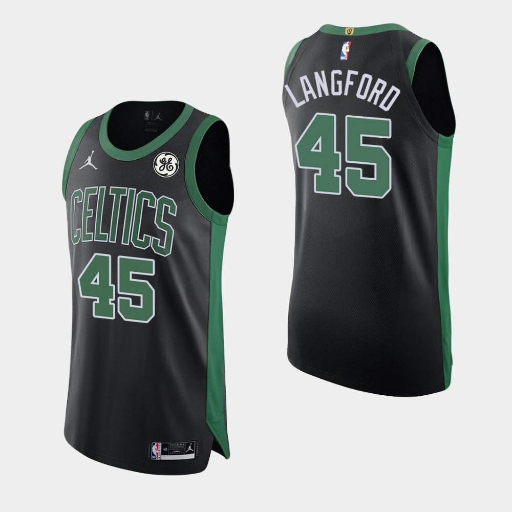 Men's Boston Celtics #45 Romeo Langford Black 2020-21 GE Patch Statement Jersey VTD26E5I