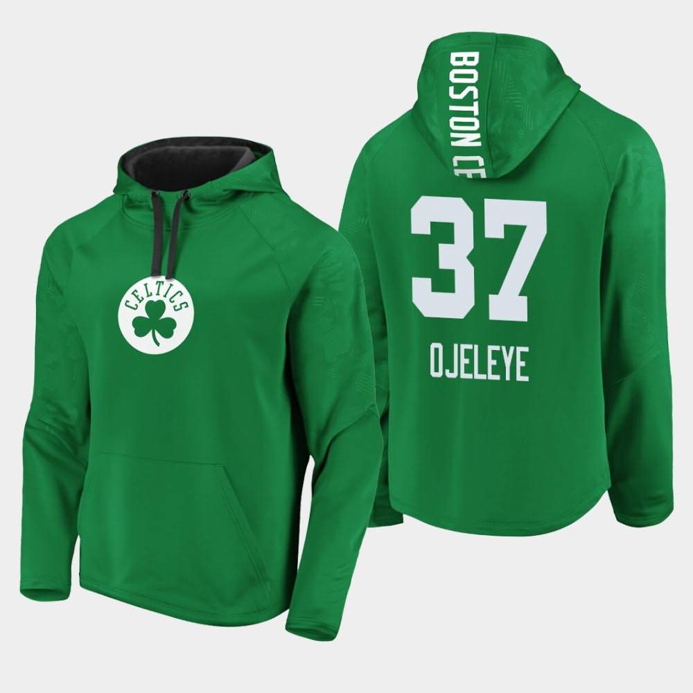 Men's Boston Celtics #37 Semi Ojeleye Kelly Green Defender Performance Primary Logo Iconic Hoodie FHE55E3P