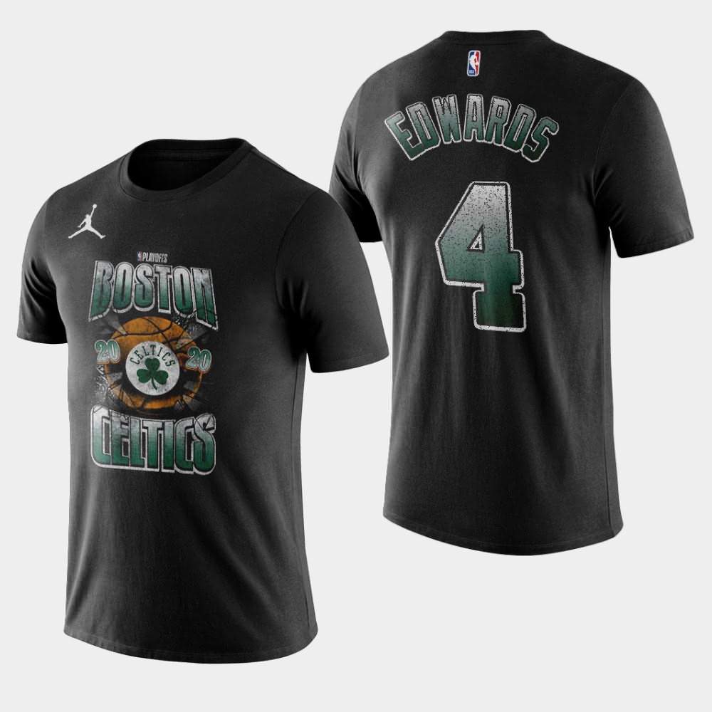 Men's Boston Celtics #4 Carsen Edwards Black Hype 2020 NBA Playoffs Bound T-Shirt HUE75E5M