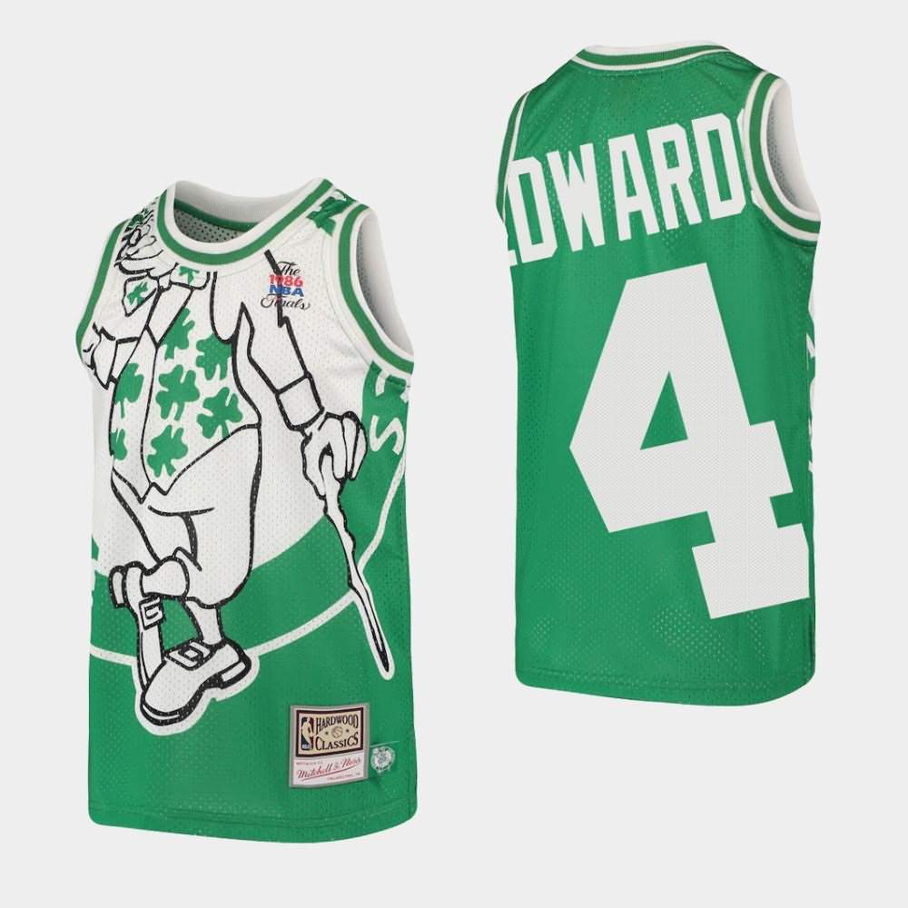 Youth Boston Celtics #4 Carsen Edwards Green Hardwood Classics Big Face Jersey CYS15E4L