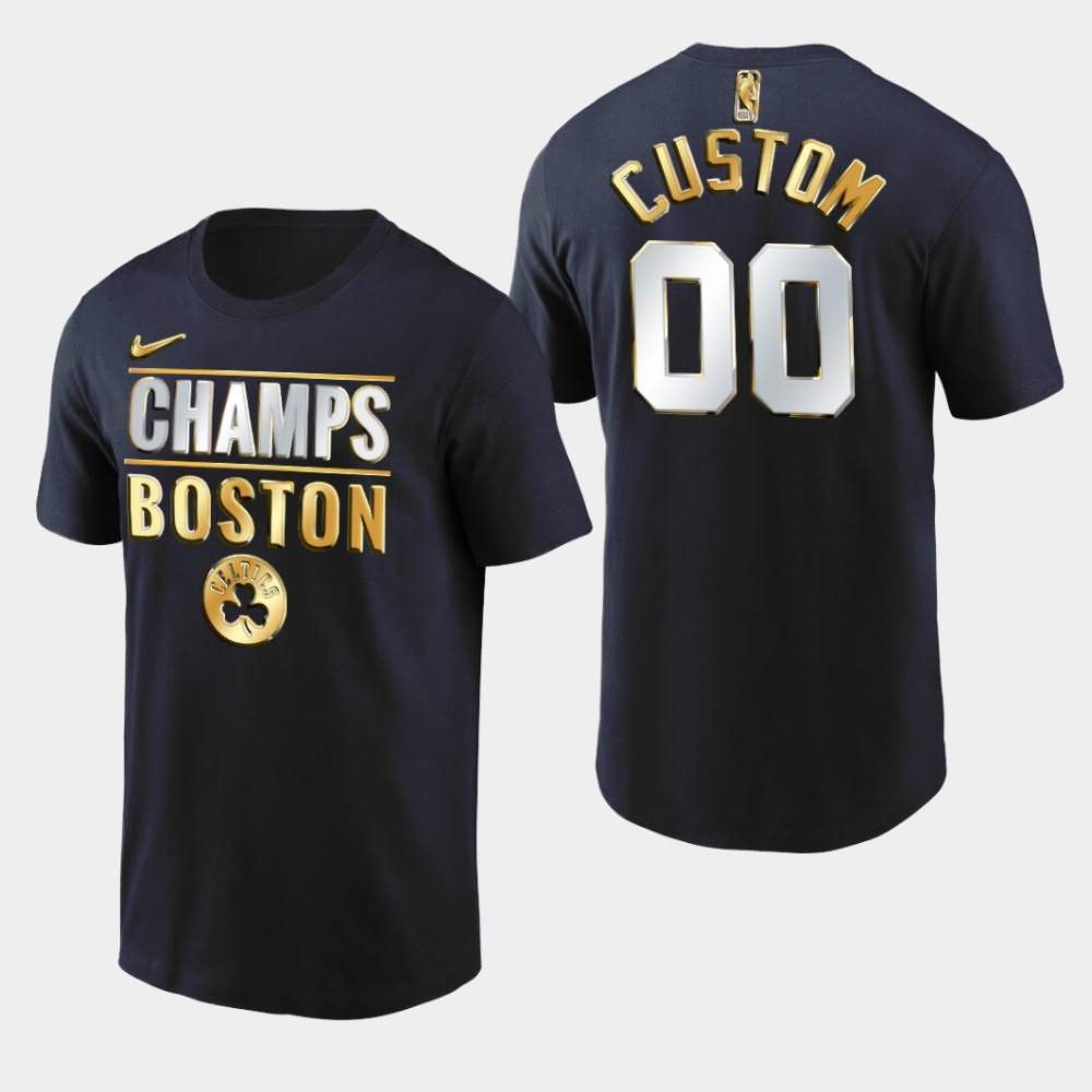 Men's Boston Celtics #00 Custom Black Limited Edition 2020 Division Champs T-Shirt ADW11E7D