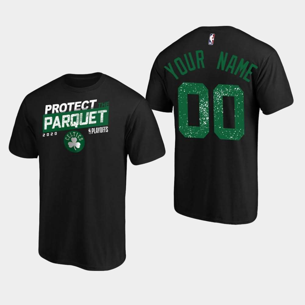 Men's Boston Celtics #00 Custom Black ISO Slogan 2020 NBA Playoffs Bound T-Shirt EJK06E5W