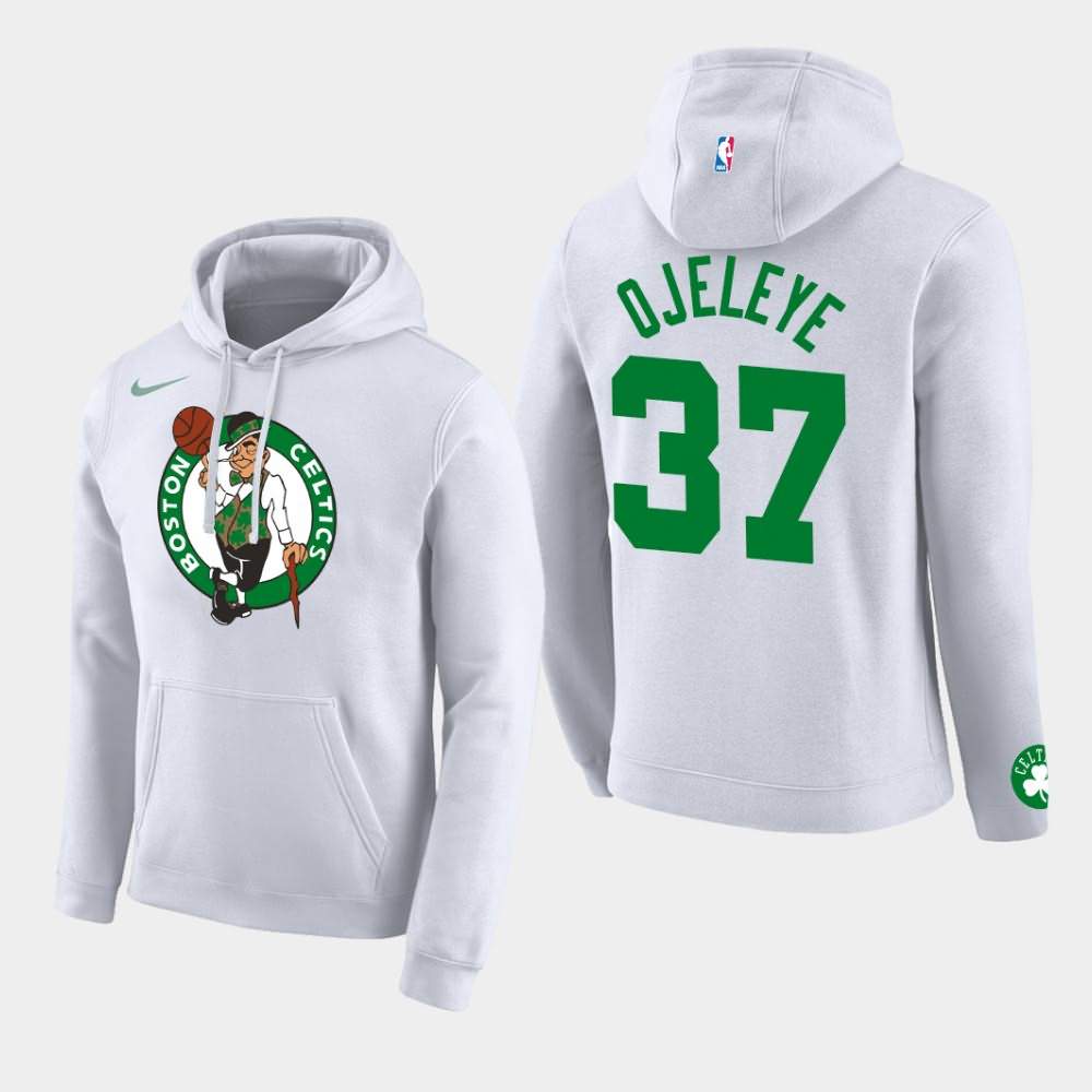 Men's Boston Celtics #37 Semi Ojeleye White Team Logo Pullover Club Hoodie YLT18E1I