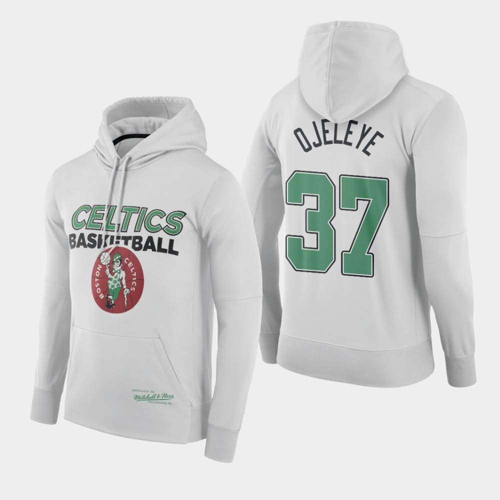 Men's Boston Celtics #37 Semi Ojeleye White Throwback Logo Hoodie BKO43E1J