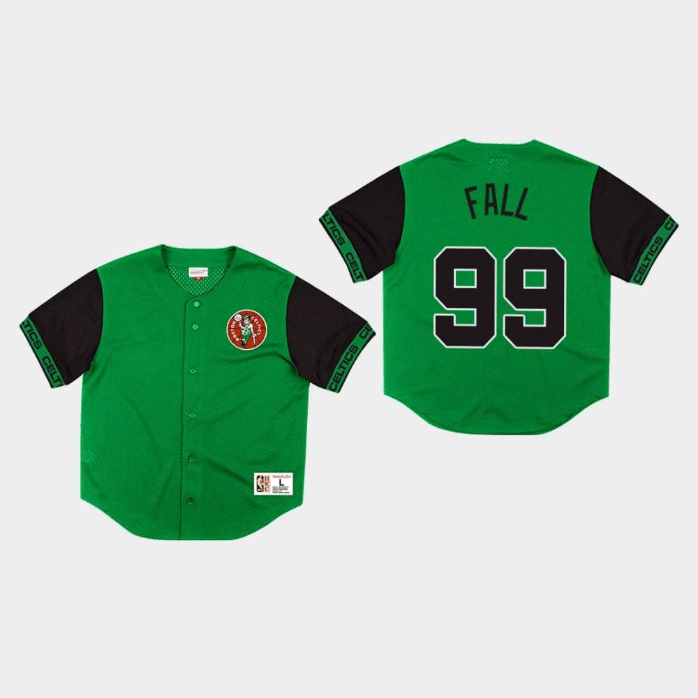 Men's Boston Celtics #99 Tacko Fall Green Mesh Button Front Pure Shooter T-Shirt UML01E4S