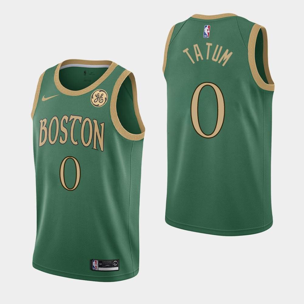 Men's Boston Celtics #0 Jayson Tatum Green Warm-Up Knit - Clot X ...