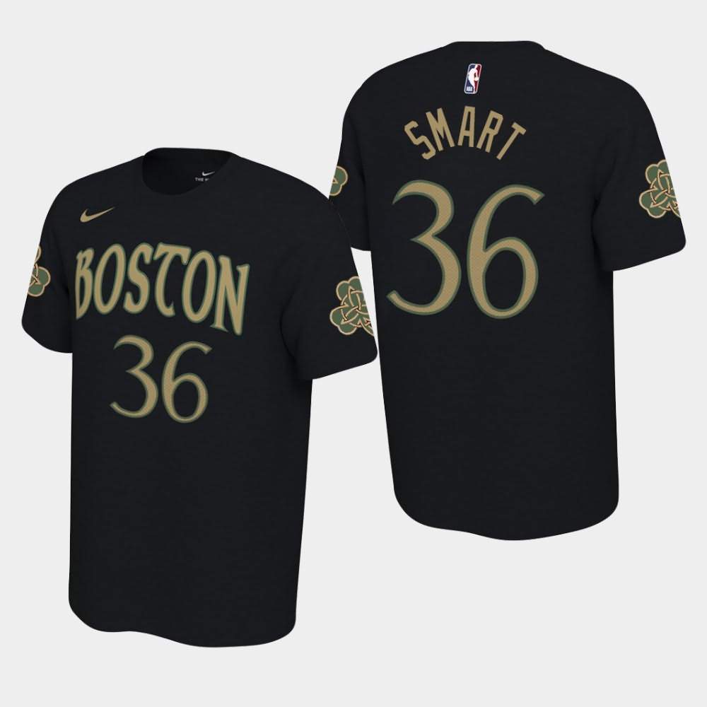 Men's Boston Celtics #36 Marcus Smart Black 2019-20 City T-Shirt NNT66E2W