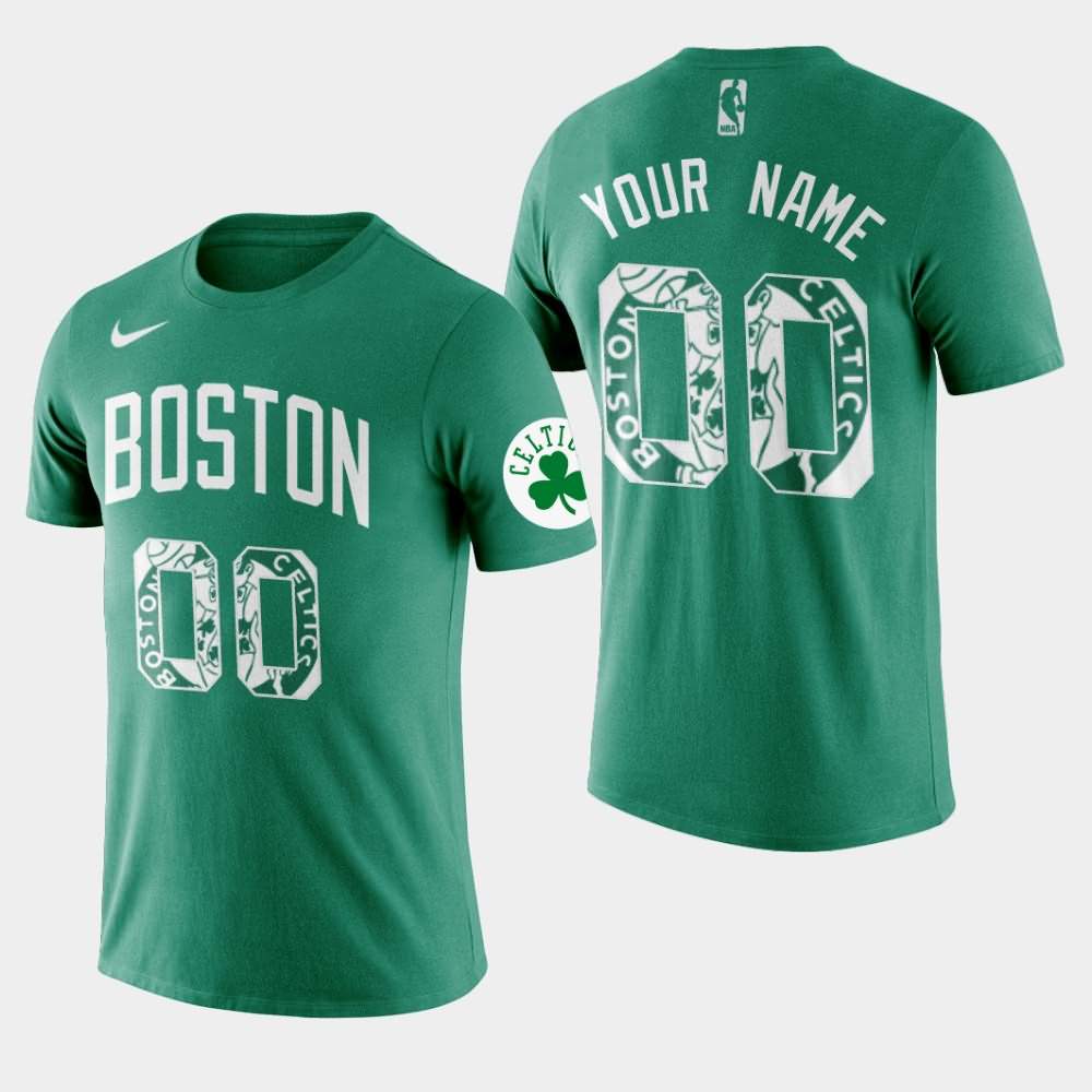 Men's Boston Celtics #00 Custom Green Name & Number T-Shirt UAD83E4M