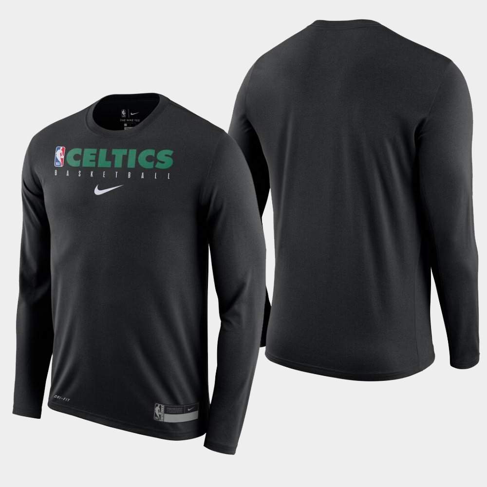 Men's Boston Celtics Black Long Sleeve Practice T-Shirt ULE74E7A ...