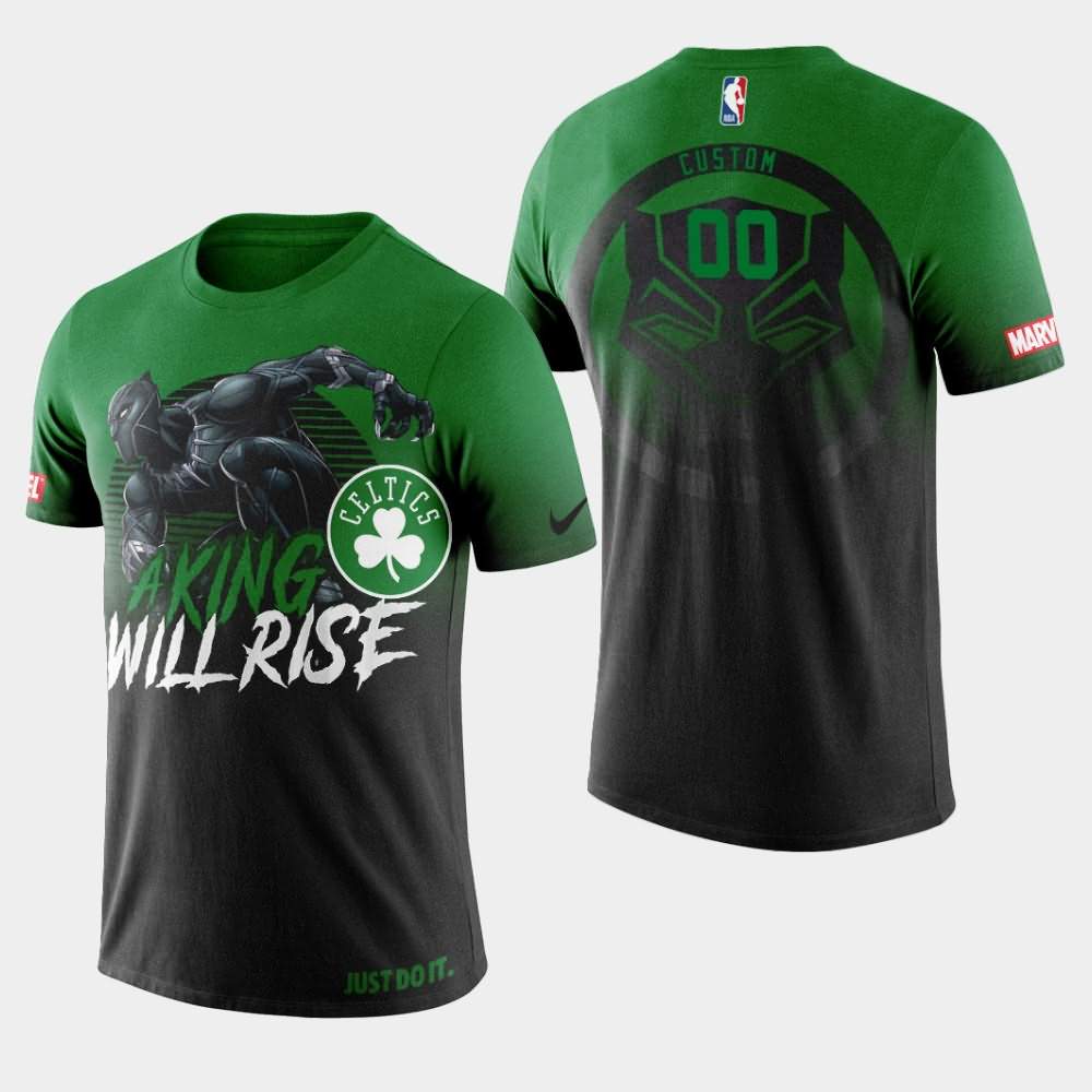 Men's Boston Celtics #00 Custom Green Marvel Wakanda Forever T-Shirt ITQ01E1K