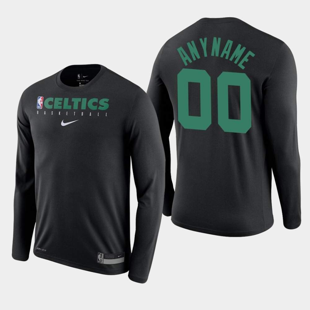 Men's Boston Celtics #00 Custom Black Long Sleeve Legend Performance Practice T-Shirt JIJ12E7Z