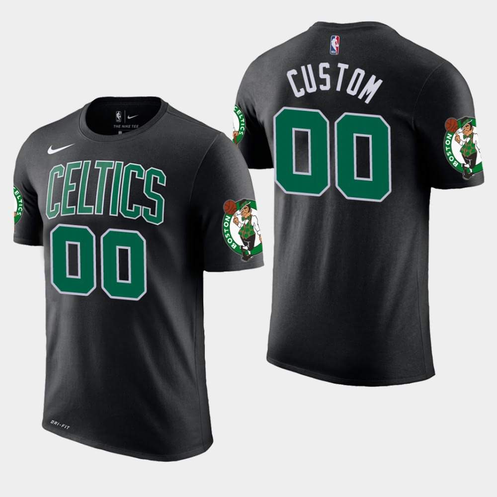 Men's Boston Celtics #00 Custom Black Edition Statement T-Shirt ZMQ43E4Y