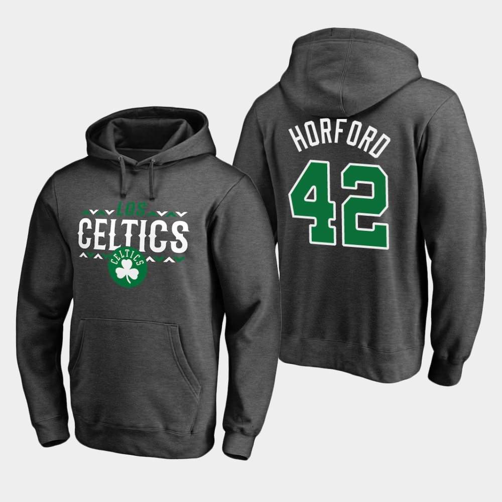 Men's Boston Celtics #42 Al Horford Ash Noches Enebea Hoodie SMM12E8C