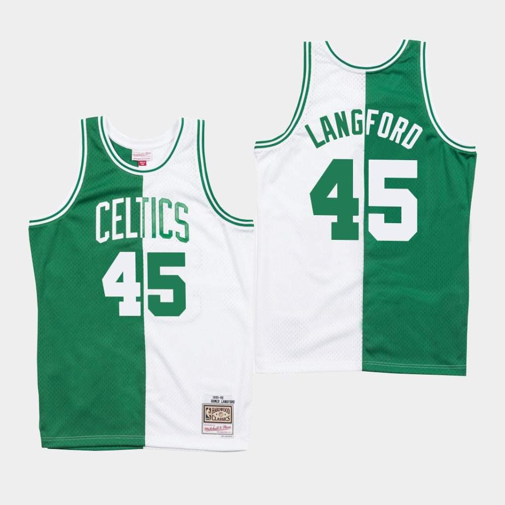 Men's Boston Celtics #45 Romeo Langford Green White Fashion Split Jersey BYK82E2Z