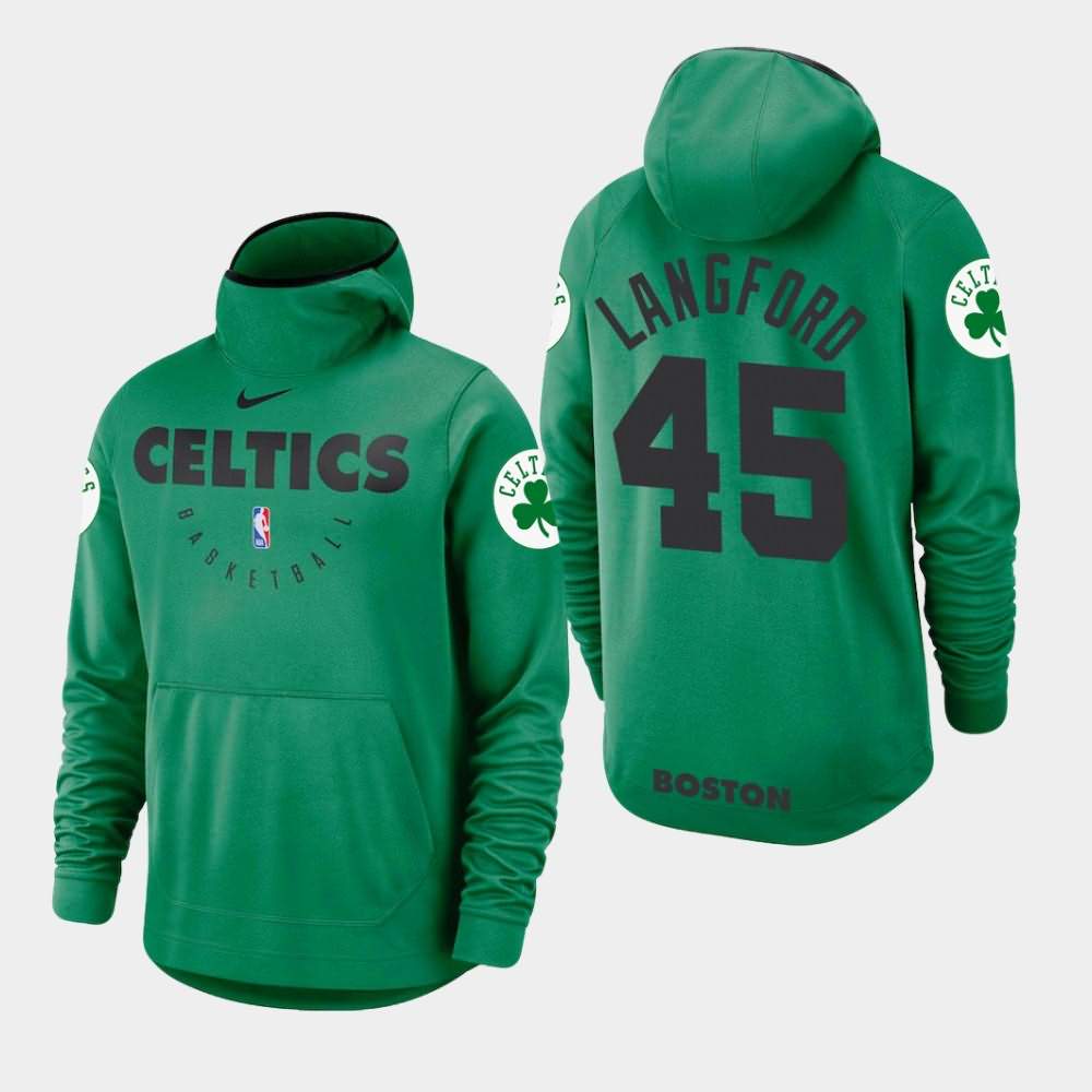 Men's Boston Celtics #45 Romeo Langford Kelly Green Spotlight Hoodie PCP80E2P