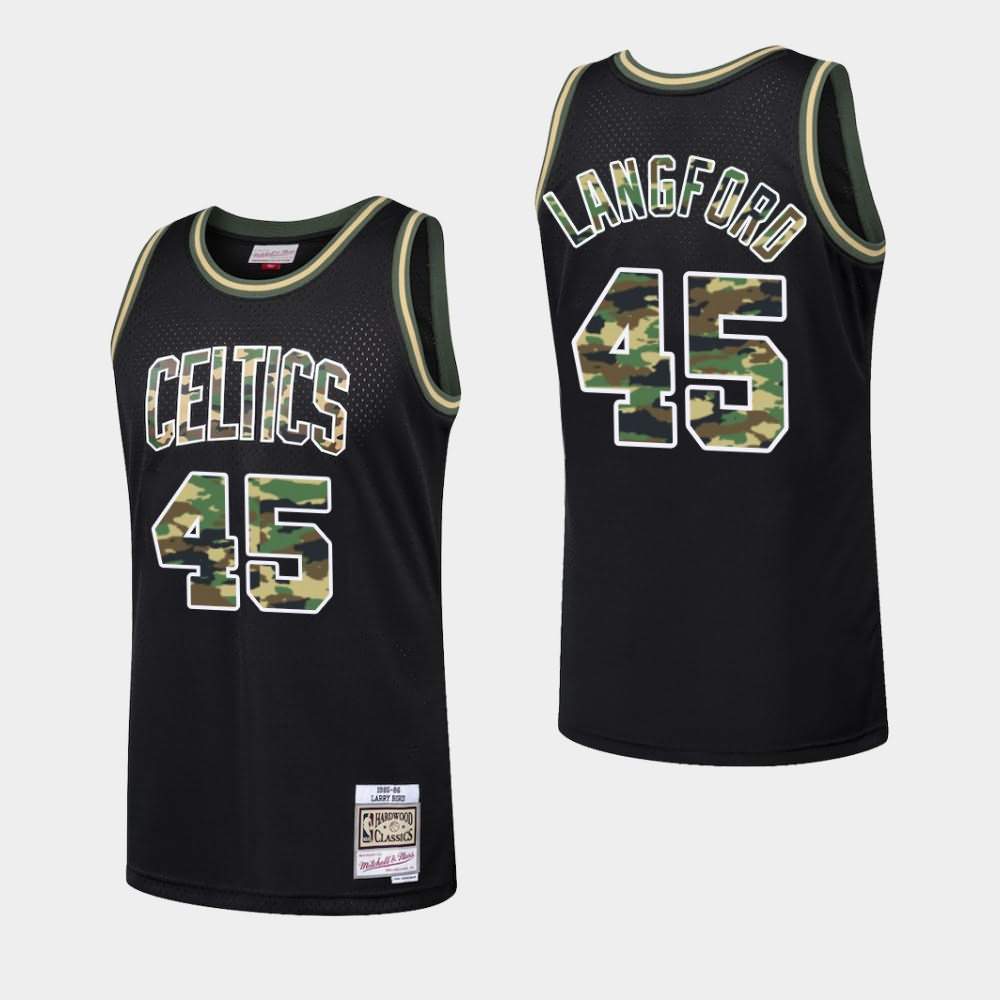 Men's Boston Celtics #45 Romeo Langford Black Fashion Straight Fire Camo Jersey EXX75E0W