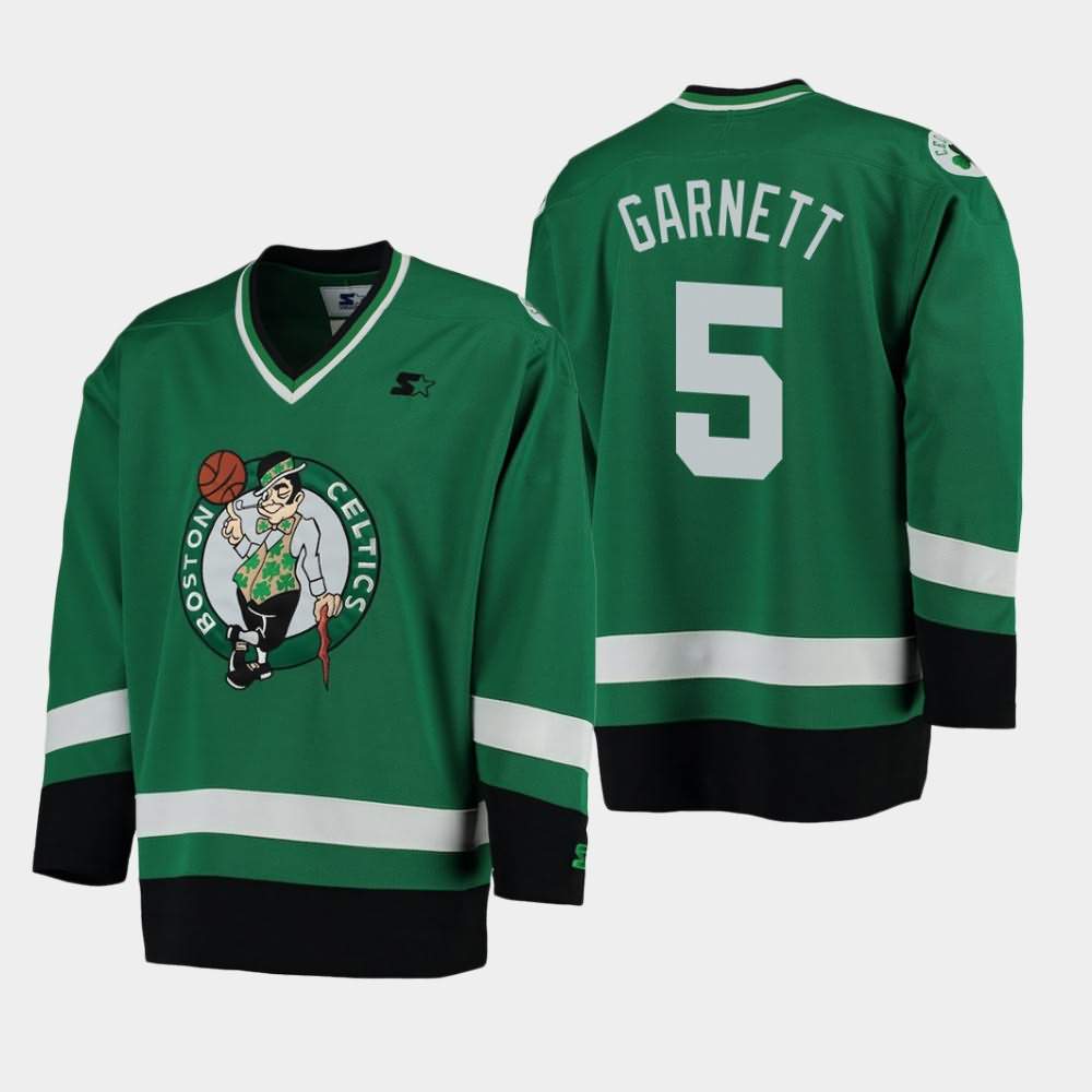 Men's Boston Celtics #5 Kevin Garnett Green Hockey Jersey YMR44E7P
