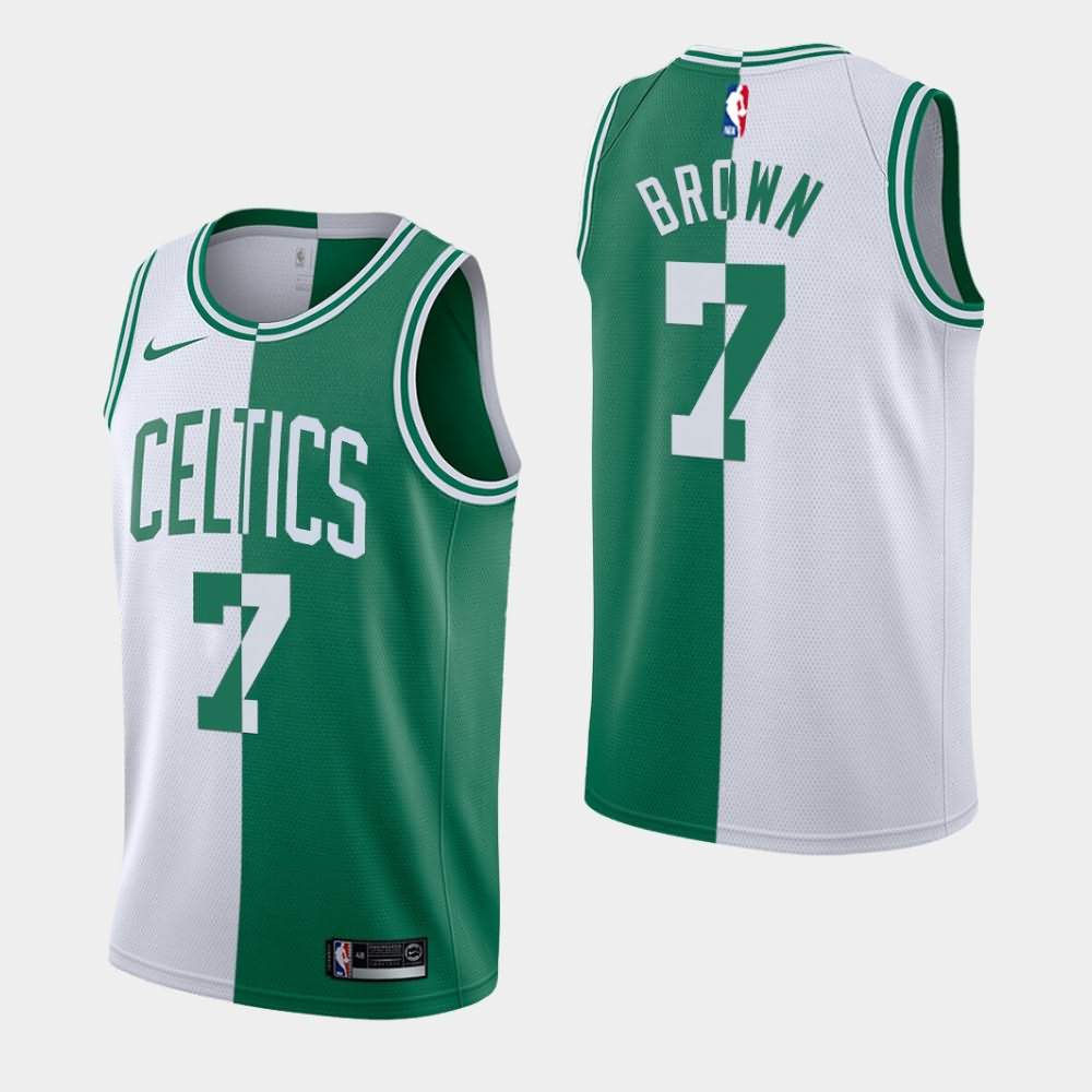Men's Boston Celtics #7 Jaylen Brown Green Icon GE Patch Liberation ...