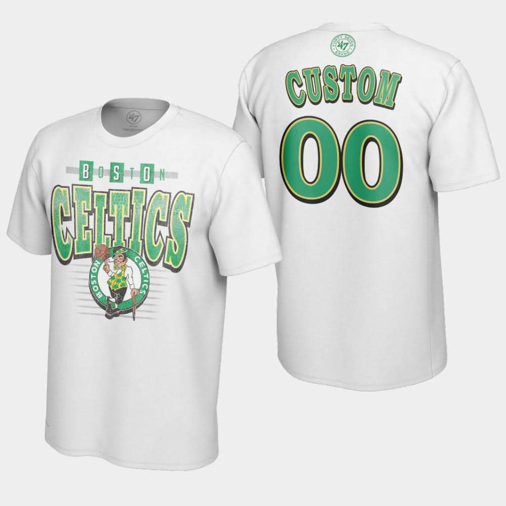 Men's Boston Celtics #00 Custom White NBA Vintage Tubular Retro Day T-Shirt FOO77E0P