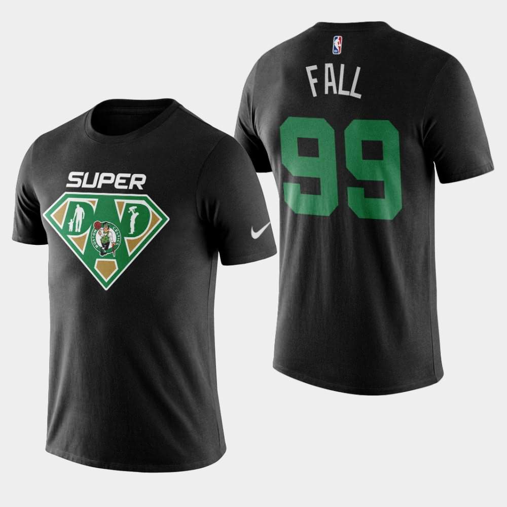 Men's Boston Celtics #99 Tacko Fall Black NBA 2020 Super Dad T-Shirt ONH85E5B