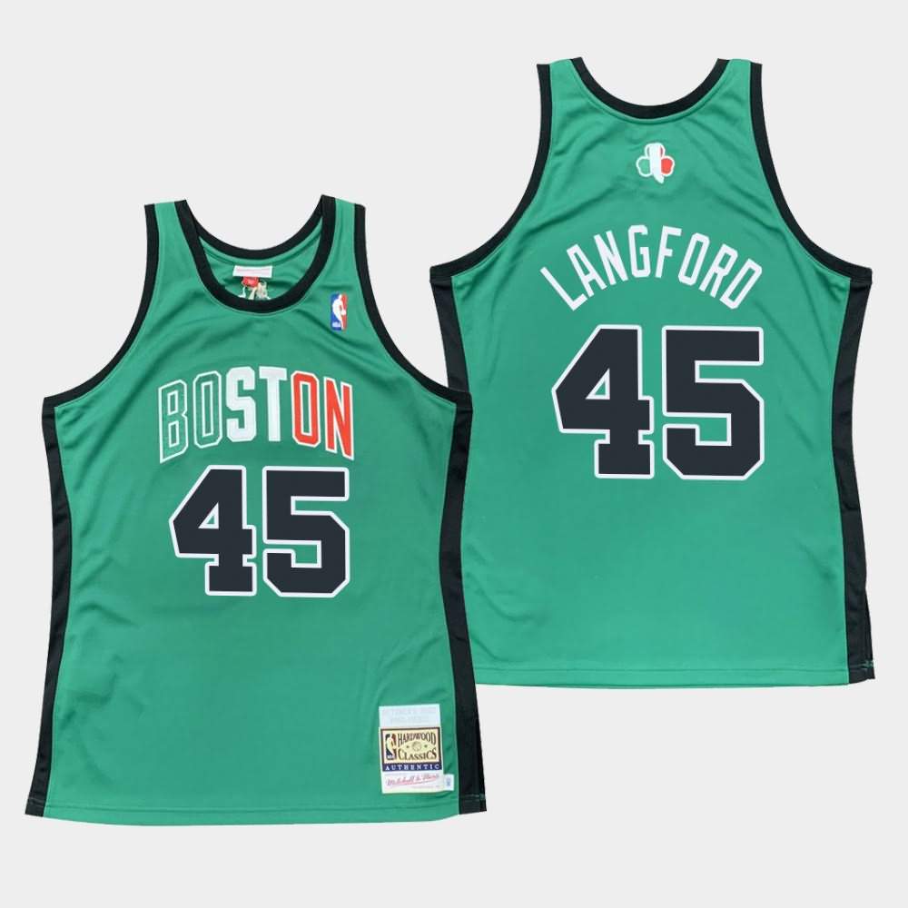 Men's Boston Celtics #45 Romeo Langford Green 39295 Throwback Hardwood Classics Jersey VIY47E5I