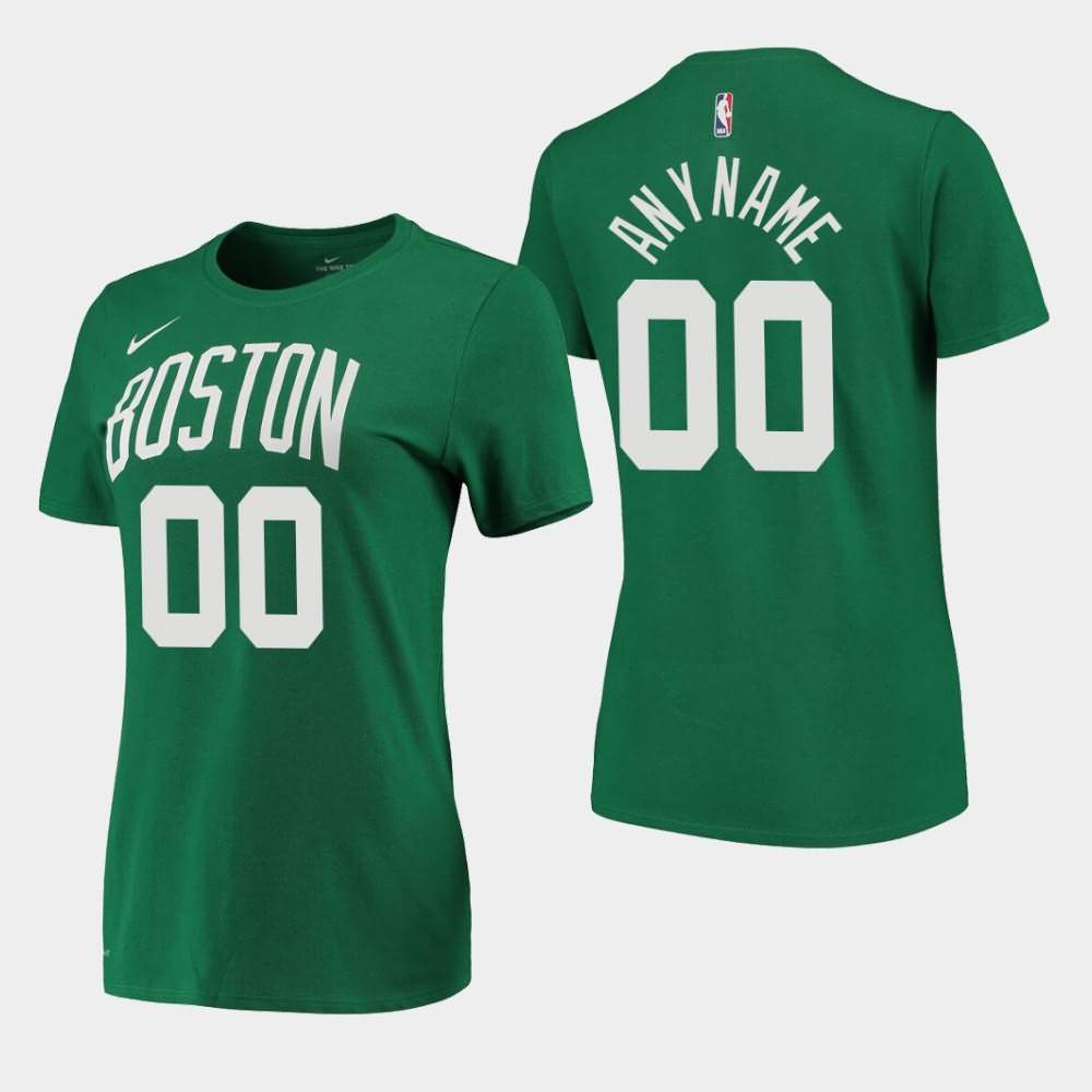 Women's Boston Celtics #00 Custom Kelly Green Edition Icon T-Shirt PWI10E8L
