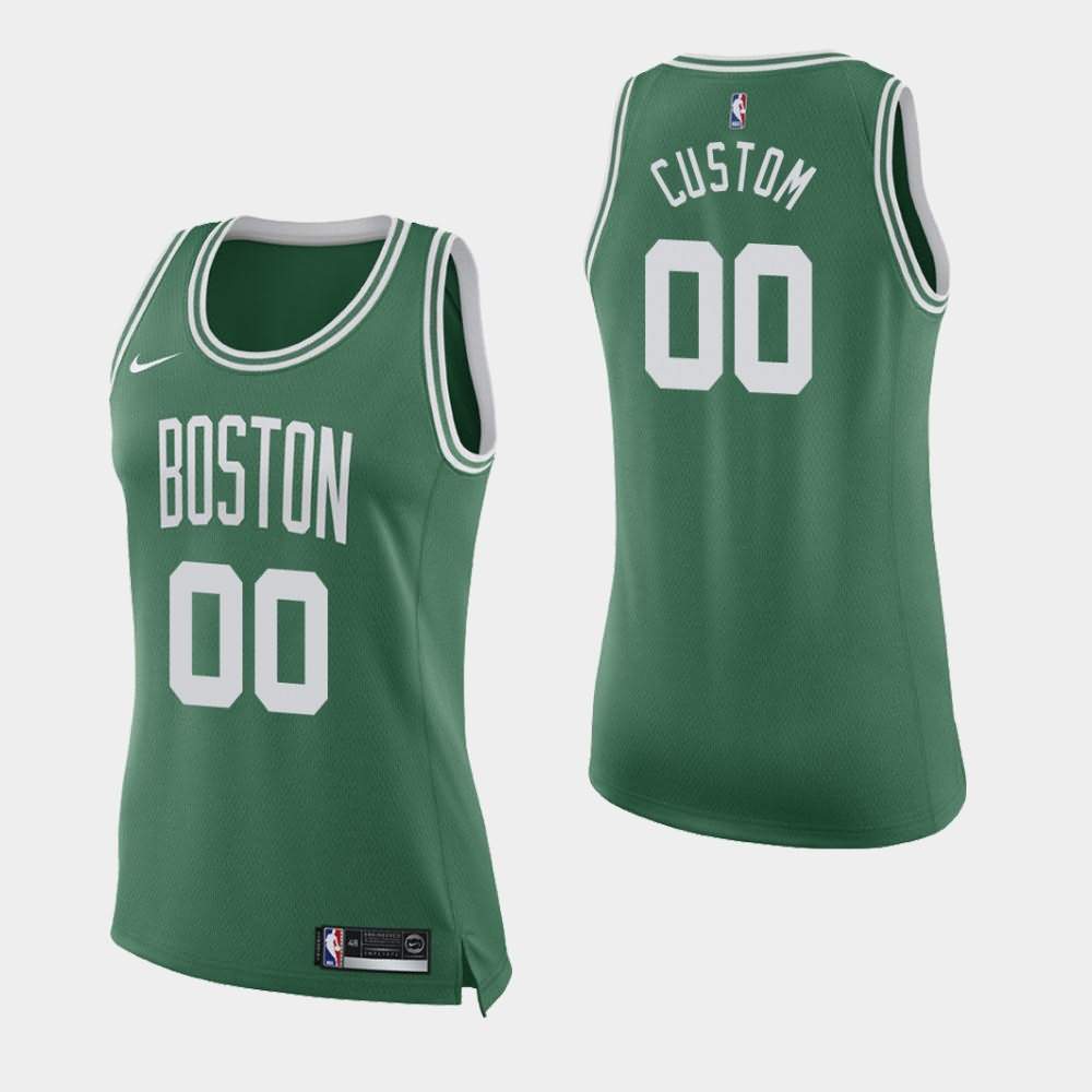 Women's Boston Celtics #00 Custom Green Icon Jersey QEM11E8W - Celtics ...