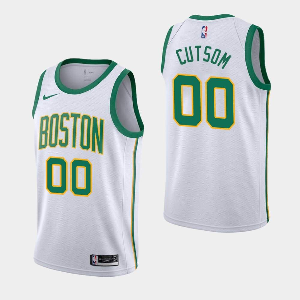 Youth Boston Celtics #00 Custom White 2018-19 City Jersey FPK72E6C ...