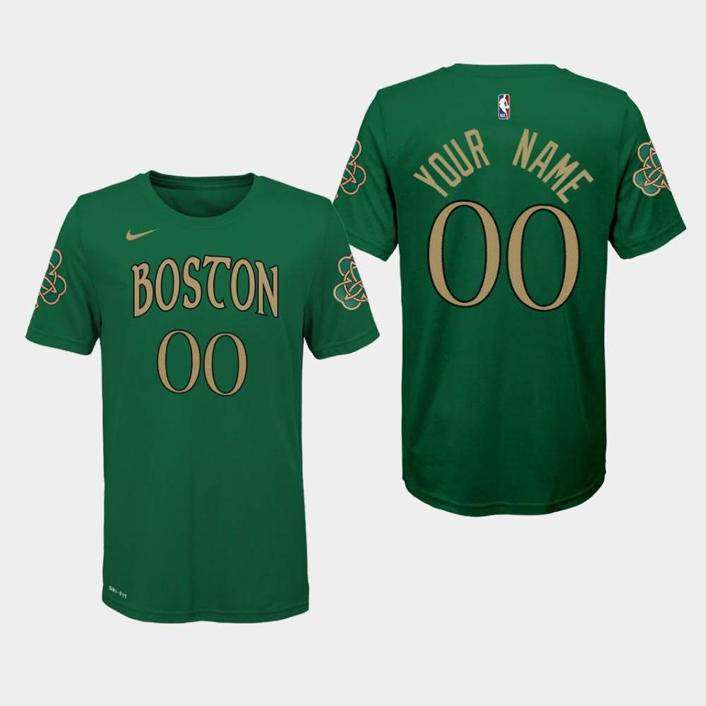 Youth Boston Celtics #00 Custom Kelly Green City T-Shirt BBY80E4I