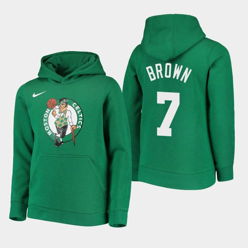 Youth Boston Celtics #7 Jaylen Brown Kelly Green Essential Logo Hoodie